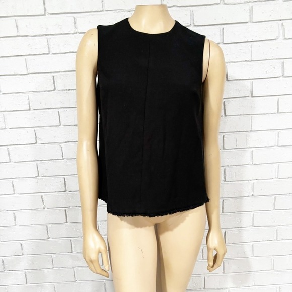 Victoria Beckham for Target Tops - Victoria Beckham for Target Black Shell Fringe Hem Tank Boho Festival Size Small